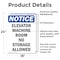 Signmission Elevator Machine Room No Storage Allowed, 18 in W x Rectangle, Vinyl Decal OS-2PACK-NS-D-1824-V-11732 - alternate 2